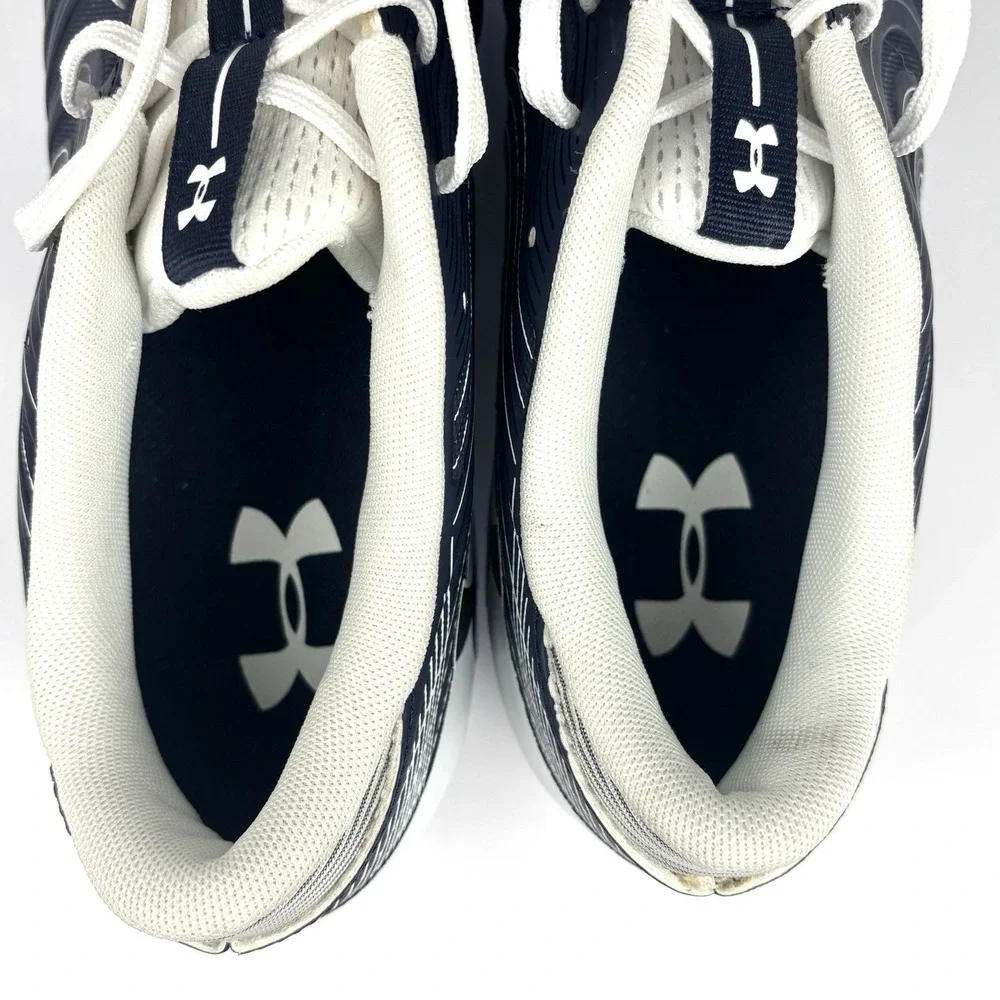 Under Armour Nitro Football Cleats Navy White Men's Size 12 NWOB 3000182-401